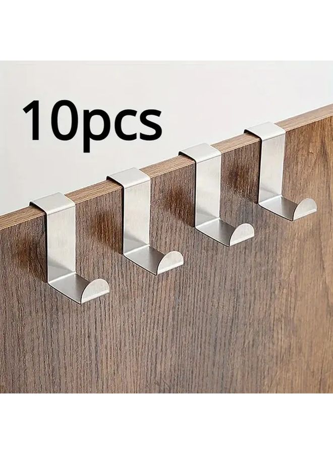 10 Pack Over The Door Hooks Iron Z Shaped Metal Hangers For Clothes Towels Coats - Image 1
